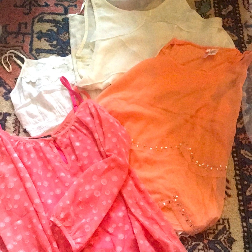 Lovely summer light tops. Set if 4 or can be sold separately.